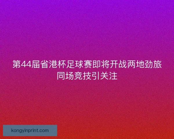 第44届省港杯足球赛即将开战两地劲旅同场竞技引关注